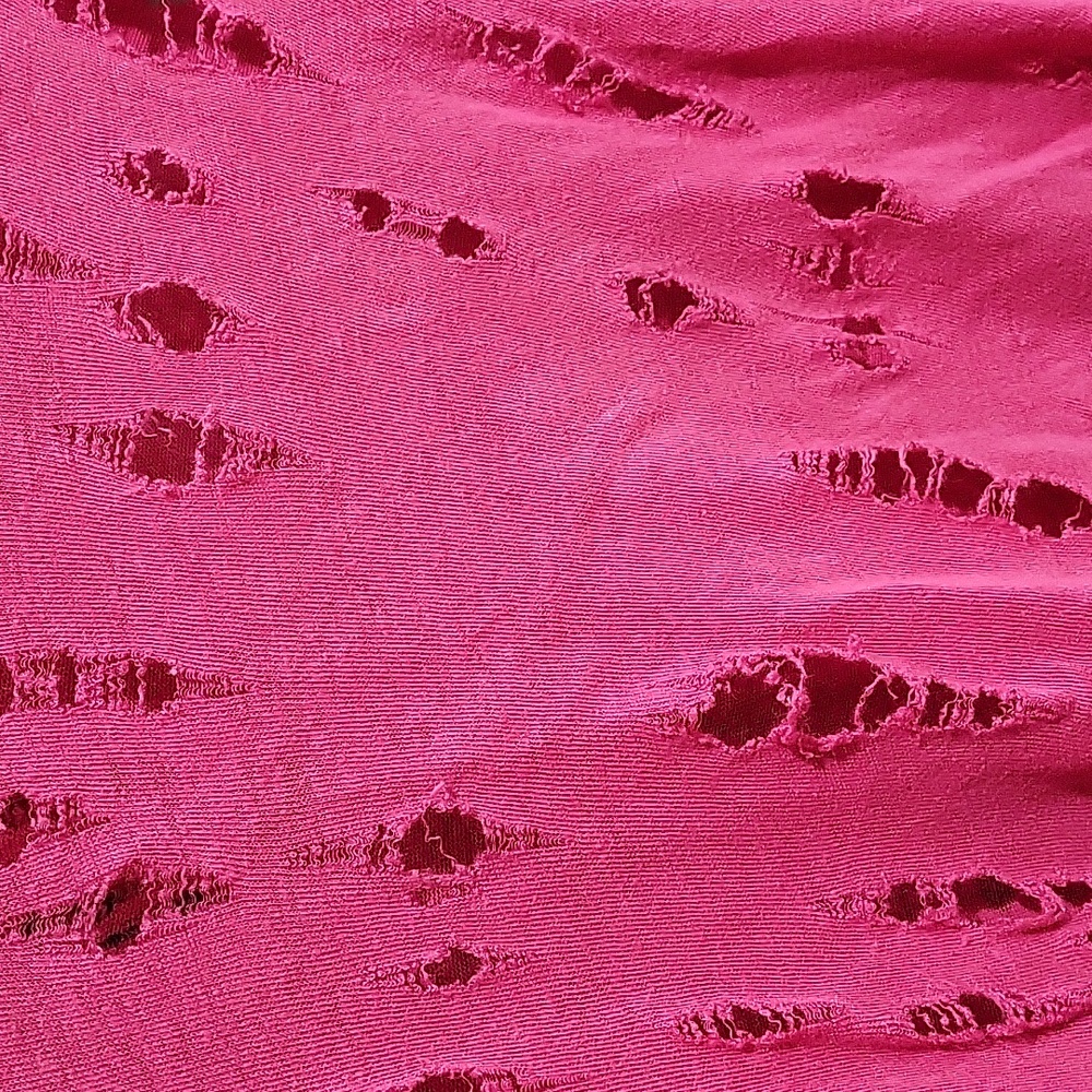 IRO pink 100% linen t-shirt with styled holes - Picture 7 of 10